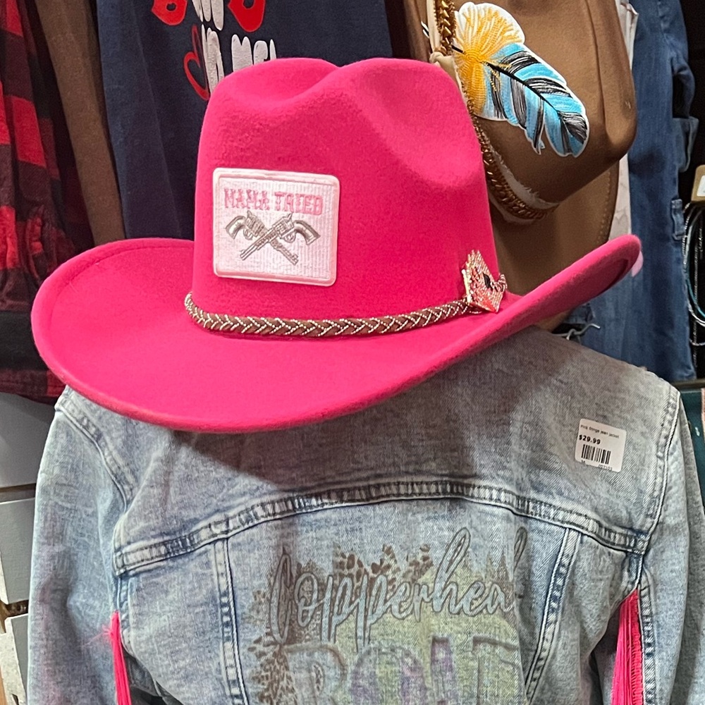 Pink Felt Hat - Sizable